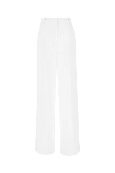 Michael Kors Wide Leg Tailored Trousers In White