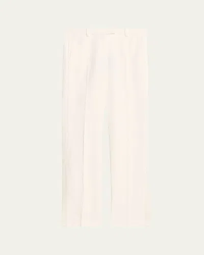 Michael Kors Wide-leg Tuxedo Trousers In White