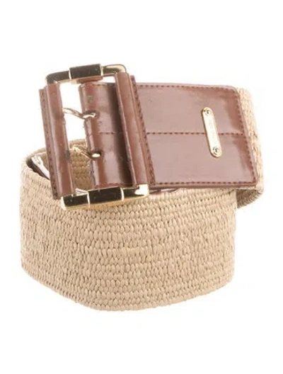 Pre-owned Michael Kors Wide Satin Belt In Brown