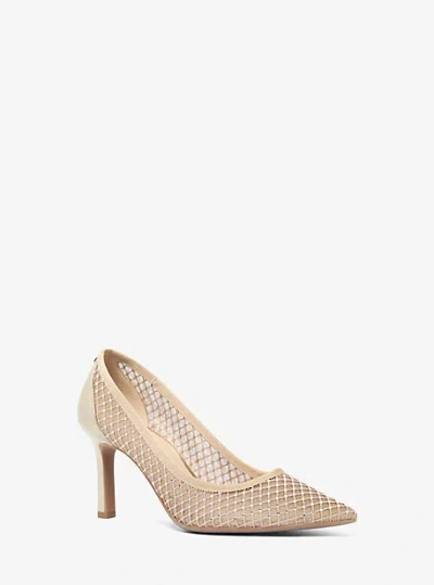 Michael Kors Willa Embellished Mesh Pump In Nude