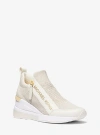 Michael Kors Willis Metallic Stretch Knit Trainer In Gold