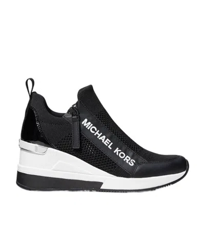 Michael Kors Willis Stretch Knit Sneakers In Black