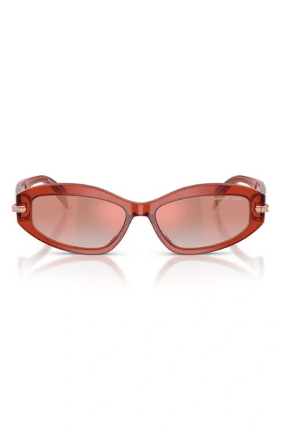 Michael Kors Wilmington 54mm Oval Sunglasses In Brown