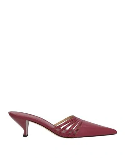 Michael Kors Woman Mules & Clogs Garnet Size 9 Leather In Red