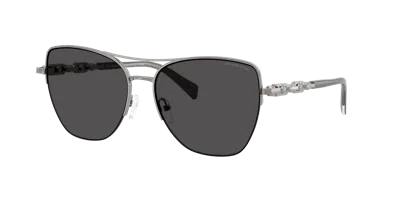 Michael Kors Dorado Beac Grey Cat Eye Ladies Sunglasses Mk1163 100287 57 In Silver