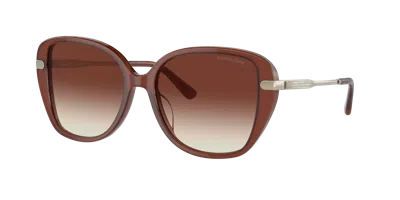 Michael Kors Woman Sunglass Mk2185bu Flatiron In Brown Sunset Gradient