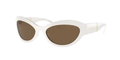 Michael Kors Burano Oval-frame Sunglasses In White