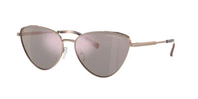 Michael Kors Woman Sunglass Mk1140 Cortez In Rose Gold Mirror