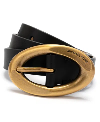 Michael Kors Women's 25mm Non-reversible Leather Belt In Black