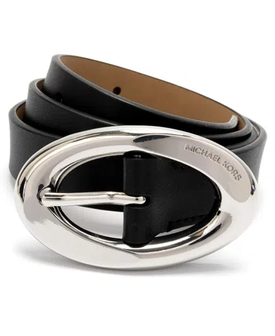 Michael Kors Women's 25mm Non-reversible Leather Belt In Black