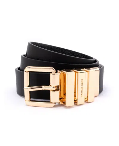 Michael Kors Women's 28mm Reversible Belt In Black Gold