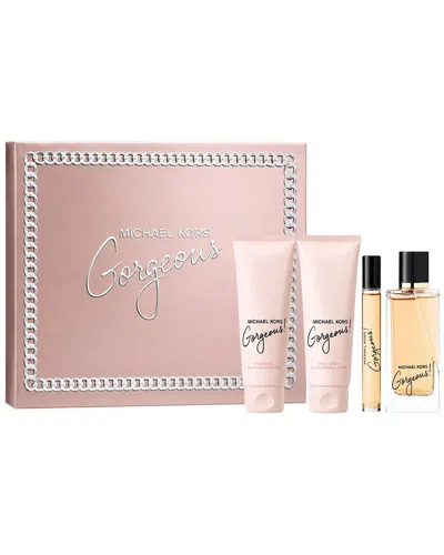 Michael Kors Women's 3.4oz + 3.4oz + 3.4oz + 0.17oz Gorgeous 4pc Edp Gift Set In Pink