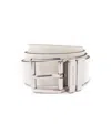 Michael Kors Women's 35mm Leather Reversible Belt In Optic White