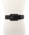 Michael Kors Women's 40mm Leather Belt In Black,silver