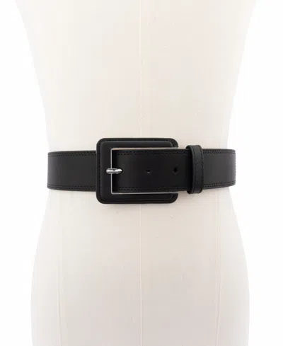 Michael Kors Women's 40mm Leather Belt In Black,silver