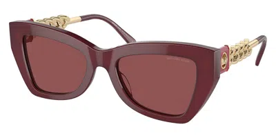 Michael Kors Women's 52mm Dark Red Transparent Sunglasses In Multi