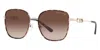 Michael Kors Women's 56mm Light Gold / Dark Tortoise Sunglasses In Brown