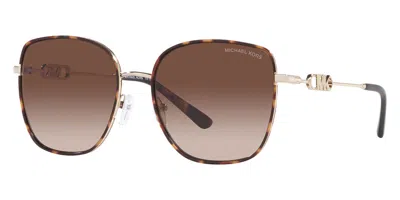 Michael Kors Women's 56mm Light Gold / Dark Tortoise Sunglasses In Brown