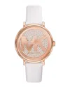 Michael Kors Women's Addyson Quartz Three-hand White Leather Watch 40mm