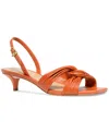 Michael Kors Women's Alessia Kitten-heel Sandals In Orange