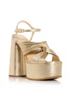 Michael Kors Alessia Metallic Platform Sandal In Pale Gold