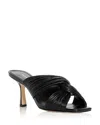 Michael Kors Black Leather Mules With Twisted Strap Detail In Black