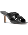 Michael Kors Black Leather Mules With Twisted Strap Detail