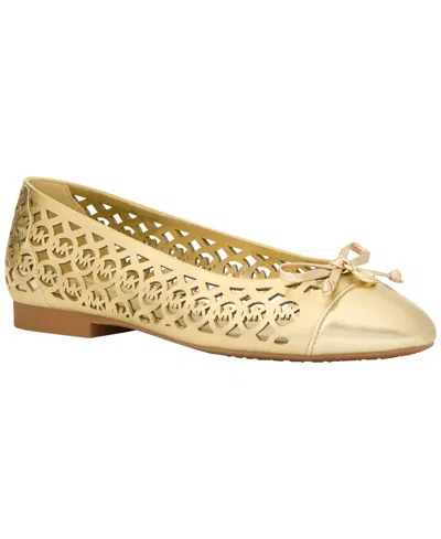Michael Kors Women's Almond Toe Piper Flex Ballet Flats In Gold
