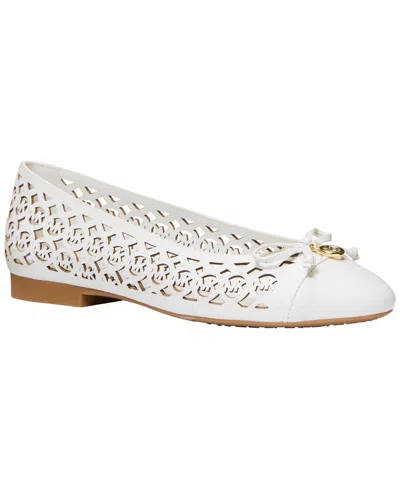 Michael Kors Women's Almond Toe Piper Flex Ballet Flats In White