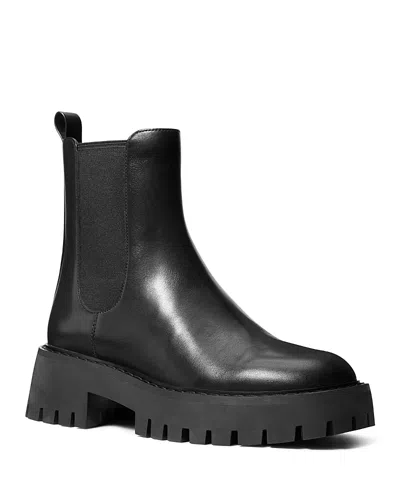 Michael Kors Asher Leather Lug Boots In Black