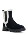Michael Kors Asher Suede And Faux Shearling Boot In Black