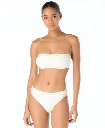 Michael Kors Women's Bandeau Neck Bikini Top In White
