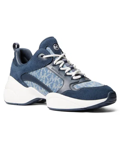 Michael Kors Women's Bowie Lace-up Trainer Sneakers In Blue
