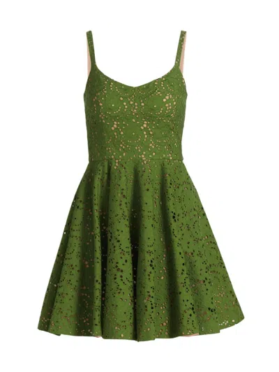 Michael Kors Women's Broderie Anglaise Sleeveless Minidress In Green