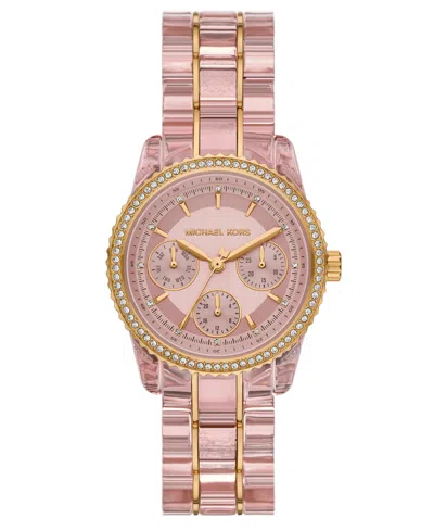 Michael Kors Women's Bryant Quartz Multifunction Pink Mixed Watch 35mm