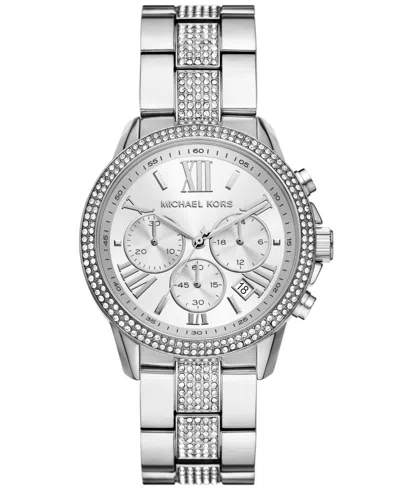 Michael Kors Women's Brynn Chronograph Stainless Steel Watch 40mm In Silver-tone