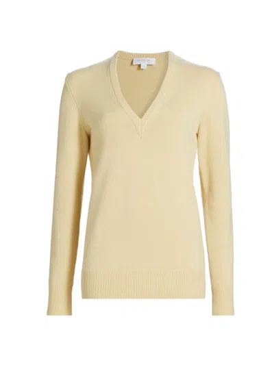 Michael Kors Women's Cashmere V-neck Sweater In Parchment