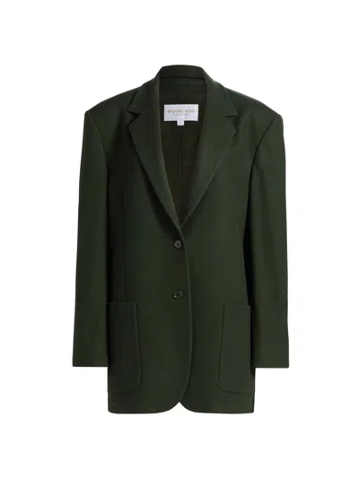 Michael Kors Women's Charley Patch Pocket Blazer In Green