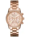 Michael Kors Ritz Rose Gold-tone Watch In Rose Gold,rose Gold