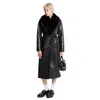 Michael Kors Women's Coats  - Faux Leather Robe Coat - Black