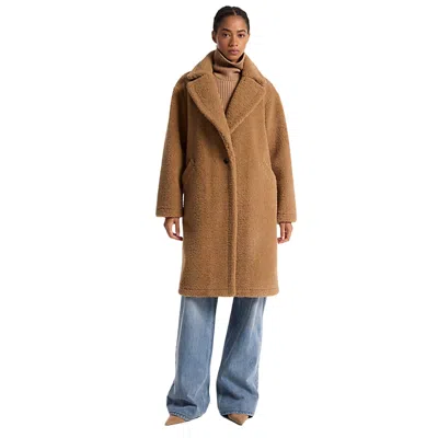 Michael Kors Women's Coats  - Oversized Teddy Shearling - Camel