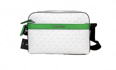 Michael Kors Women's Cooper Pvc Utility Crossbody Bag Small In Bright White Palm In Multi