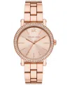 Michael Kors Women's Corey Three-hand Rose Gold-tone Alloy Watch 38mm In Rose Gold