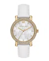 Michael Kors Women's Corey Three-hand White Leather Watch 38mm