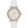 Michael Kors Women's Corey Three-hand White Leather Watch 38mm In White