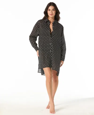 Michael Kors Women's Cover-up Swim Shirt In Black