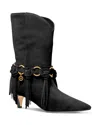 Michael Kors Daniela Fringe Suede Boot In Black
