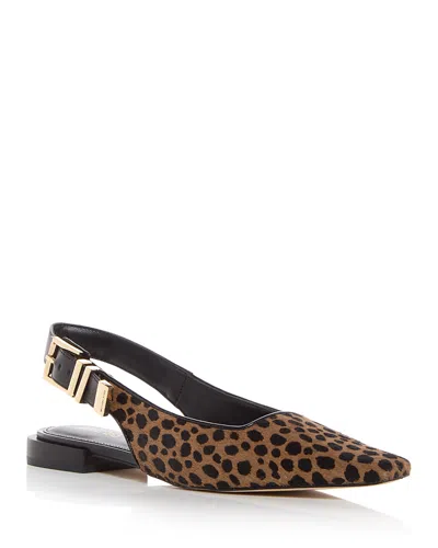 Michael Kors Darrington Cheetah Print Calf Hair Flat In Husk Multi