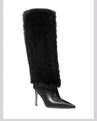 Michael Kors Women's Dawn Faux Shearling & Leather Knee High Boots In Black