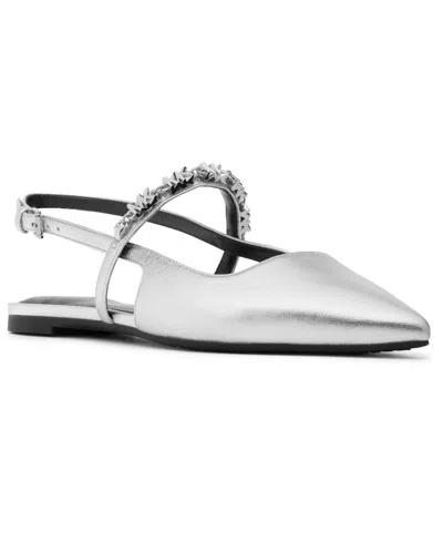 Michael Kors Women's Dina Flex Slingback Flats In Silver
